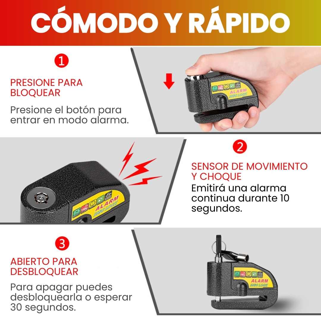 Candado Para Freno De Disco Con Alarma